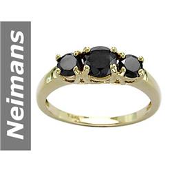109 1.2 ct Black Diamond Ring 14kt Gold No Reserve