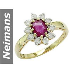 Rare 1.39 ct  Burma Ruby & Diamond Ring 14kt Gold NR