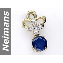 1.84 ct Sapphire & Diamond Pendant 14kt Gold
