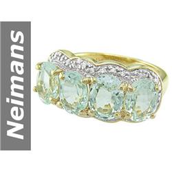 4.94 ct Apatite & Diamond Ring 14kt Gold