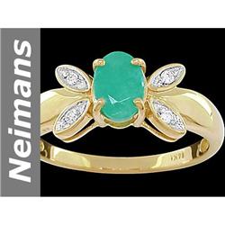 0.79 ct Emerald & Diamond Ring 14kt Gold