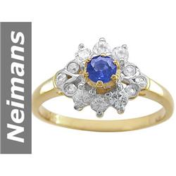 1.08 ct Blue, White Sapphire Ring 14kt Gold