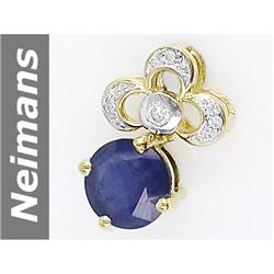 1.85 ct Sapphire & Diamond Pendant 14kt Gold