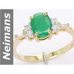 1.26 ct Emerald & Diamond Ring 14kt Gold