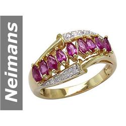 $1NR 1.14 ct  Burma Ruby & Diamond Ring 14kt Gold New