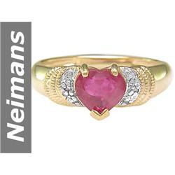 1.73 ct Ruby & Diamond Ring 14kt Gold