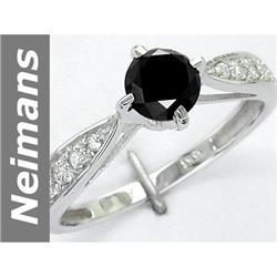 0.88 ct Black & White Diamond Ring 14kt Gold