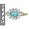 Image 1 : 1.2 ct Apatite & White Sapphire Ring 14kt Gold