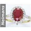 Image 1 : 2.5 ct Ruby & Diamond Ring 14kt Gold