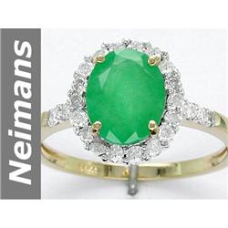 2 ct Emerald & Diamond Ring 14kt Gold