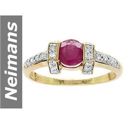 1.18 ct Ruby & Diamond Ring 14kt Gold