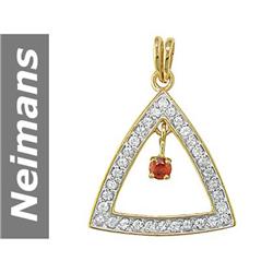 1.66 ct Songea Sapphire & White Sapphire Pendant 14kt Gold