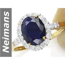 2.9 ct Sapphire & Diamond Ring 14kt Gold