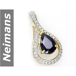 2.53 ct Sapphire & Diamond Pendant 14kt Gold