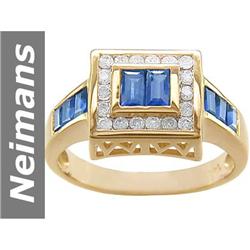 1.99 ct Blue Sapphire & Diamond Ring 14kt Gold