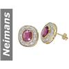 Image 1 : 5.02 ct Ruby & Diamond Earrings 14kt Gold