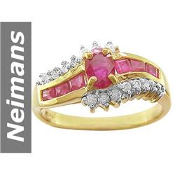 1.31 ct Ruby & Diamond Ring 14kt Gold