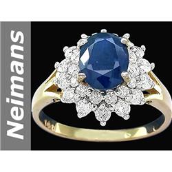 2.13 ct Sapphire & Diamond Ring 14kt Gold