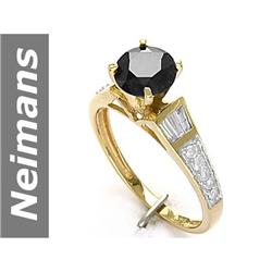 1.91 ct Black & White Diamond Ring 14kt Gold