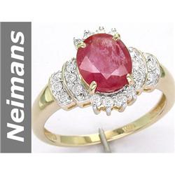 2.36 ct Ruby & Diamond Ring 14kt Gold