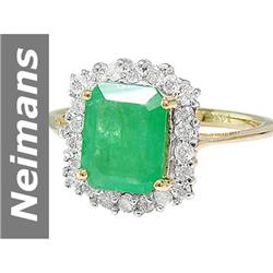 2.75 ct Emerald & Diamond Ring 14kt Gold