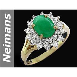 1.73 ct Emerald & Diamond Ring 14kt Gold