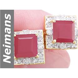 2.89 ct Ruby & Diamond Earrings 14kt Gold