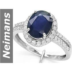 2.82 ct Sapphire & Diamond Ring 14kt Gold
