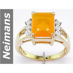 2.71 ct Fire Opal & Diamond Ring 14kt Gold