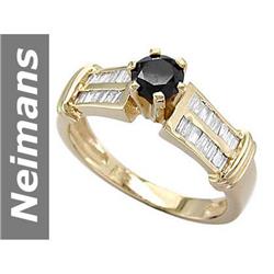 1.2 ct Black & White Diamond Ring 14kt Gold