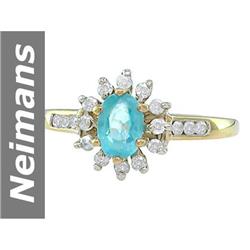 0.85 ct Apatite & Diamond Ring 14kt Gold
