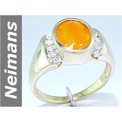 2.15 ct Fire Opal & Diamond Ring 14kt Gold