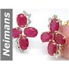 Image 1 : 7.94 ct Ruby & Diamond Earrings 14kt Gold