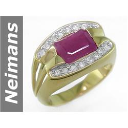 No Res 2.74 ct Ruby & Diamond Ring 14kt Gold New Design