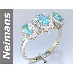 1.64 ct Apatite & Diamond Ring 14kt Gold