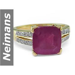 8.21 ct Ruby & Diamond Ring 14kt Gold