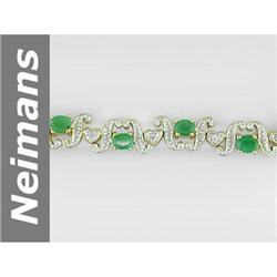 3.36 ct Emerald & Diamond Bracelet 14kt Gold