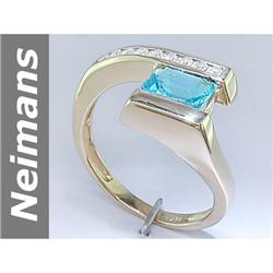 1.1 ct Apatite & Diamond Ring 14kt Gold