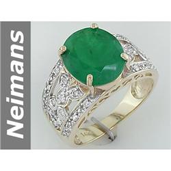 5.47 ct Emerald & Diamond Ring 14kt Gold