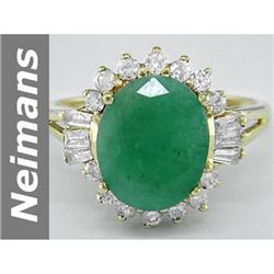 Fabulous 4.31 ct Emerald & Diamond Ring 14kt Gold $1NR