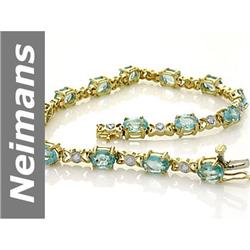 9.15 ct Apatite & Diamond Bracelet 14kt Gold