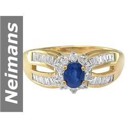 0.98 ct Sapphire & Diamond Ring 14kt Gold