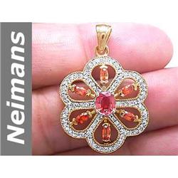 2.69 ct Songea Sapphire & Diamond Pendant 14kt Gold