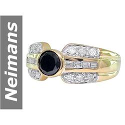 0.87 ct Black & White Diamond Ring 14kt Gold