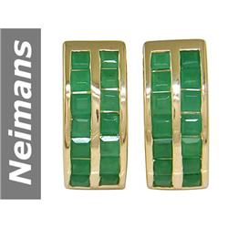 2.8 ct Emerald Earrings 14kt Gold