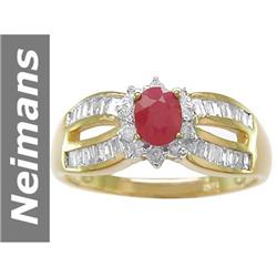 0.98 ct Ruby & Diamond Ring 14kt Gold