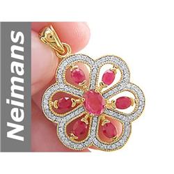 2.71 ct Ruby & Diamond Pendant 14kt Gold