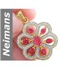Image 1 : 2.71 ct Ruby & Diamond Pendant 14kt Gold