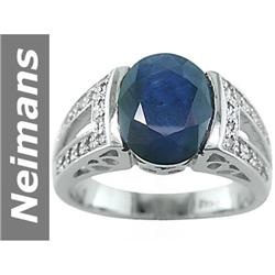 Hot New 4.31 ct Sapphire & Diamond Ring 14kt Gold NR