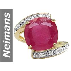 9.98 ct Ruby & Diamond Ring 14kt Gold